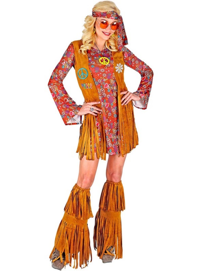 Disfraz de Hippie con cubrebotas y flecos Multicolor - Kiabi