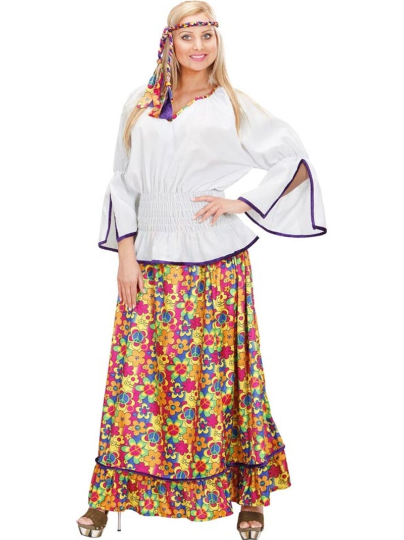 Disfraz de Hippie de terciopelo Multicolor - Kiabi