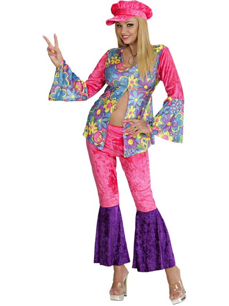 Disfraz de Hippie de terciopelo Multicolor - Kiabi
