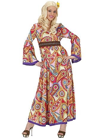 Disfraz de Hippie figuras con cinturón para mujer