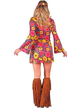 Disfraz de Hippie floral con flecos