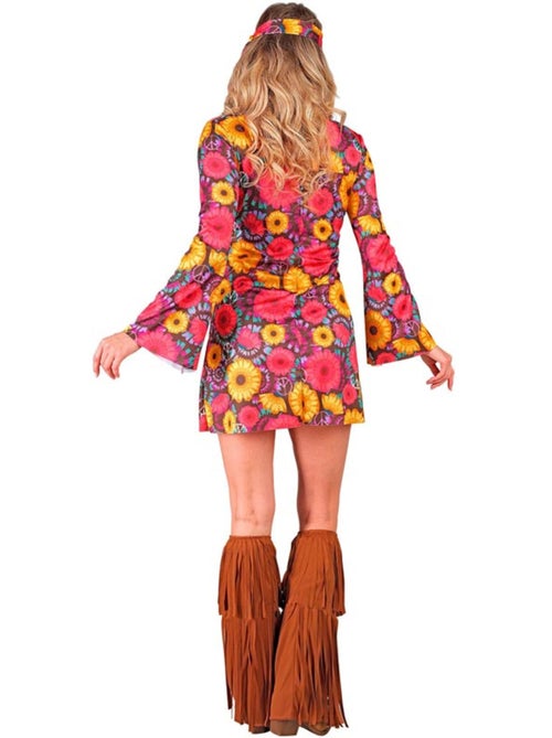 Disfraz de Hippie floral con flecos - Kiabi