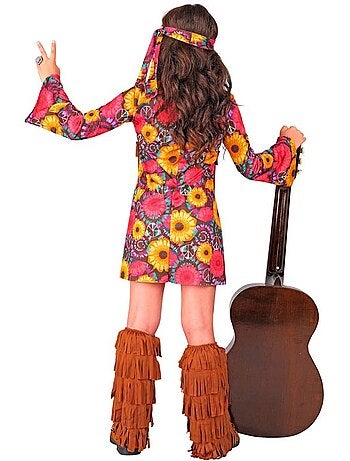 Disfraz de Hippie Floral con flecos