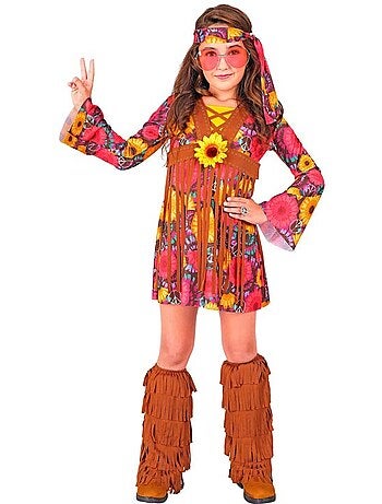 Disfraz de Hippie Floral con flecos