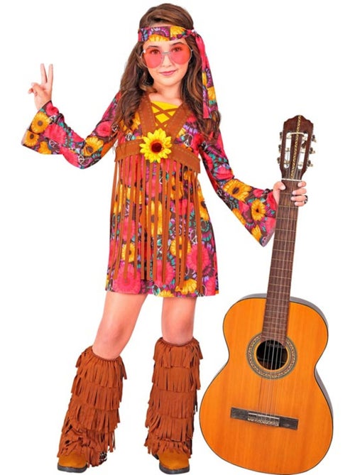 Disfraz de Hippie Floral con flecos - Kiabi