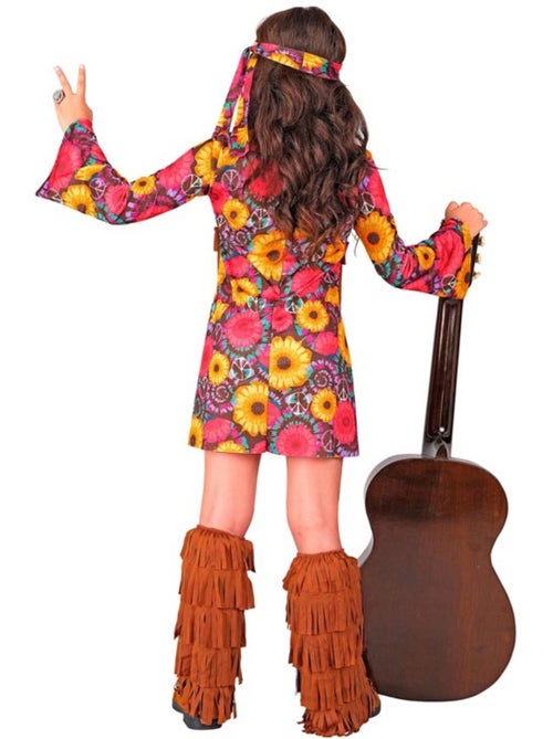 Disfraz de Hippie Floral con flecos - Kiabi