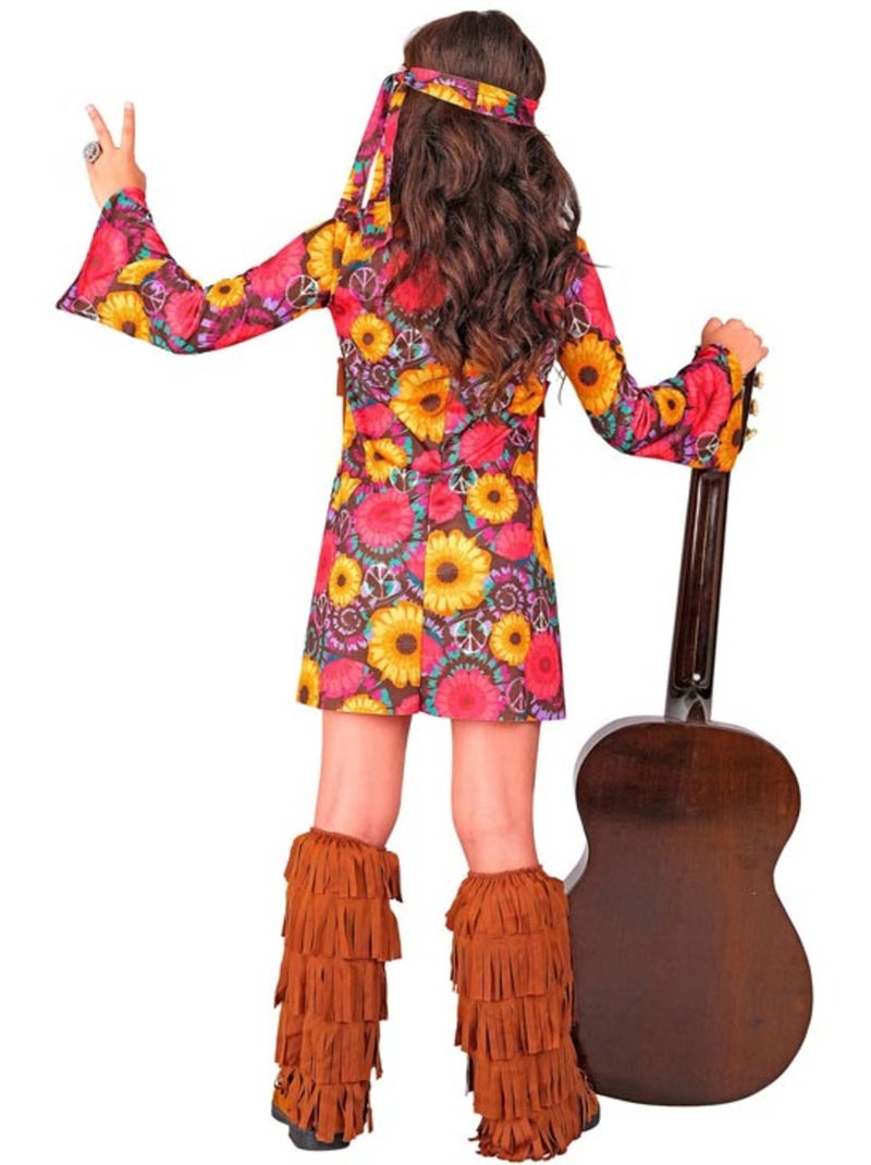 Disfraz de Hippie Floral con flecos Multicolor - Kiabi
