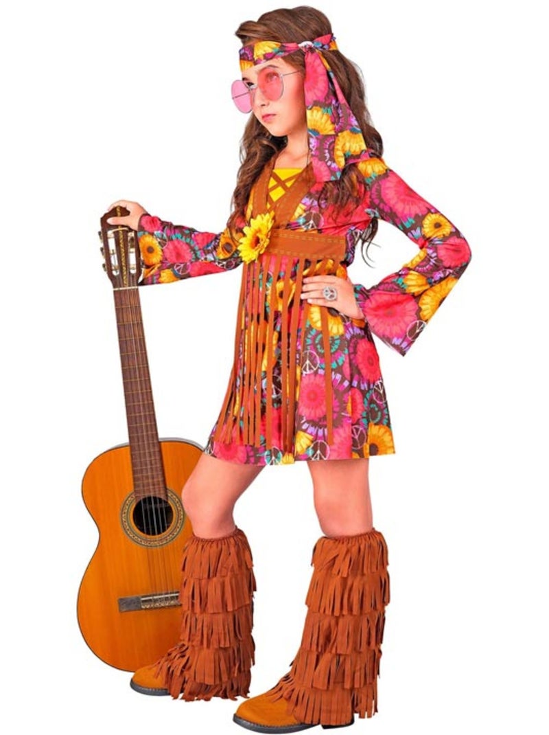 Disfraz de Hippie Floral con flecos Multicolor - Kiabi