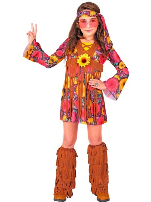Disfraz de Hippie Floral con flecos - Kiabi