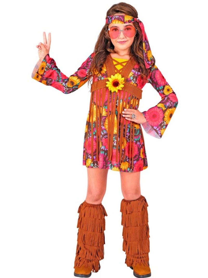 Disfraz de Hippie Floral con flecos Multicolor - Kiabi