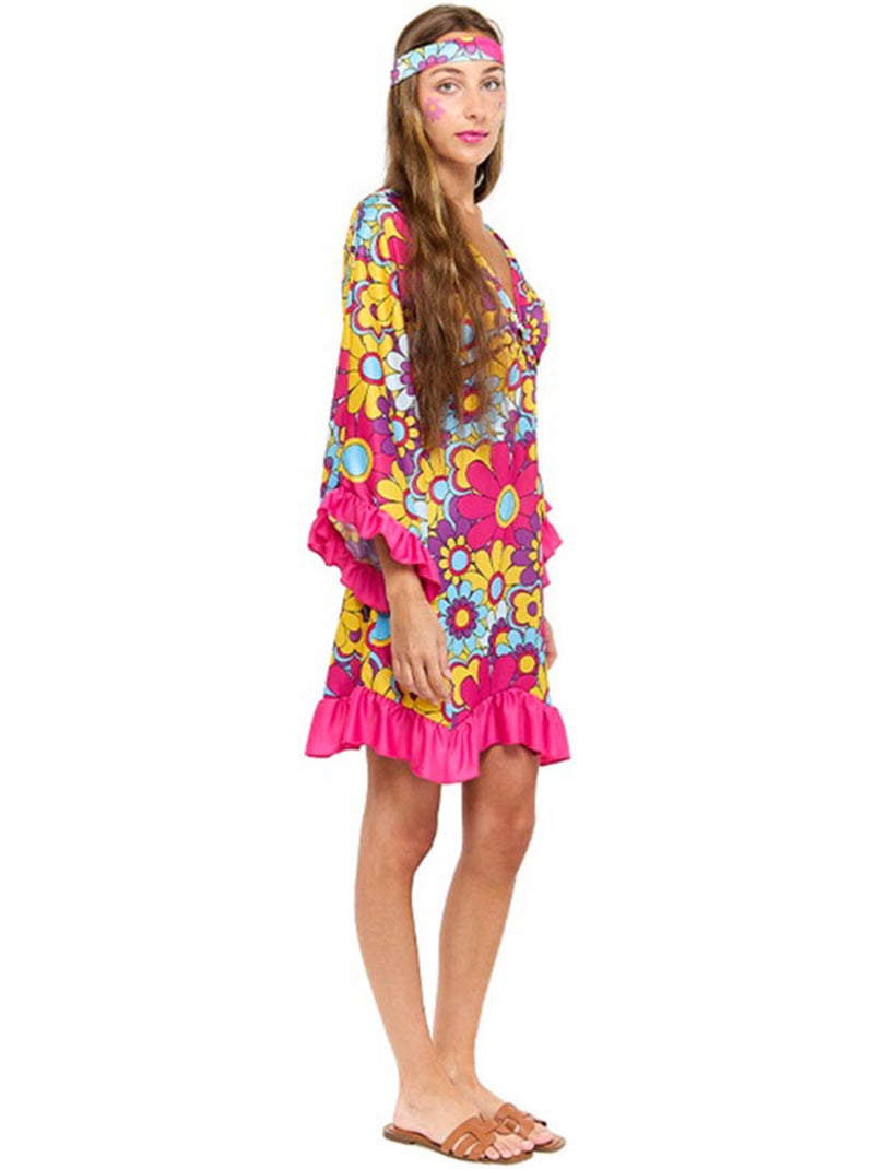 Disfraz de Hippie Margaritas Multicolor - Kiabi