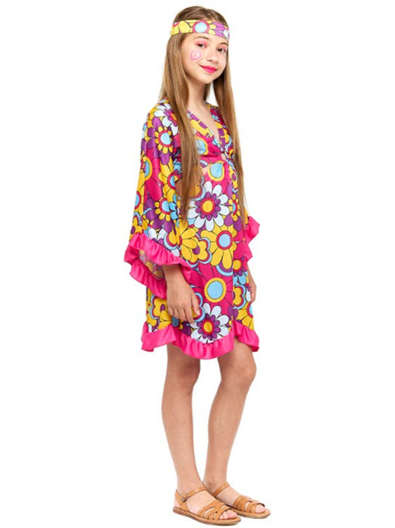 Disfraz de Hippie Margaritas Multicolor - Kiabi