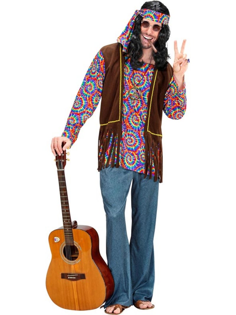 Disfraz de Hippie Psicodélico con chaleco Multicolor - Kiabi
