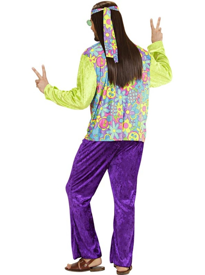 Disfraz de Hippie púrpura de terciopelo Multicolor - Kiabi