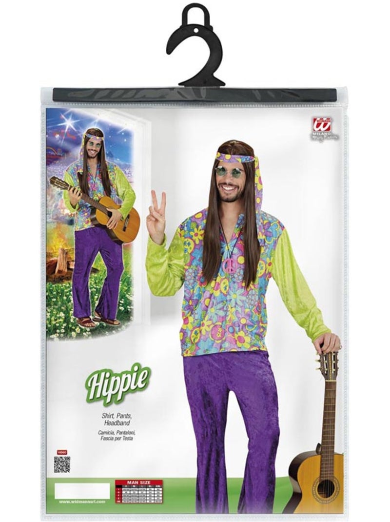 Disfraz de Hippie púrpura de terciopelo Multicolor - Kiabi