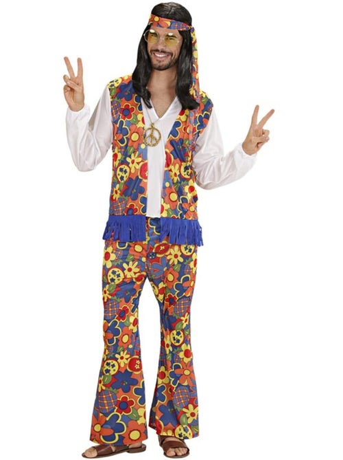 Disfraz de Hombre Hippie con cinta medallón - Kiabi