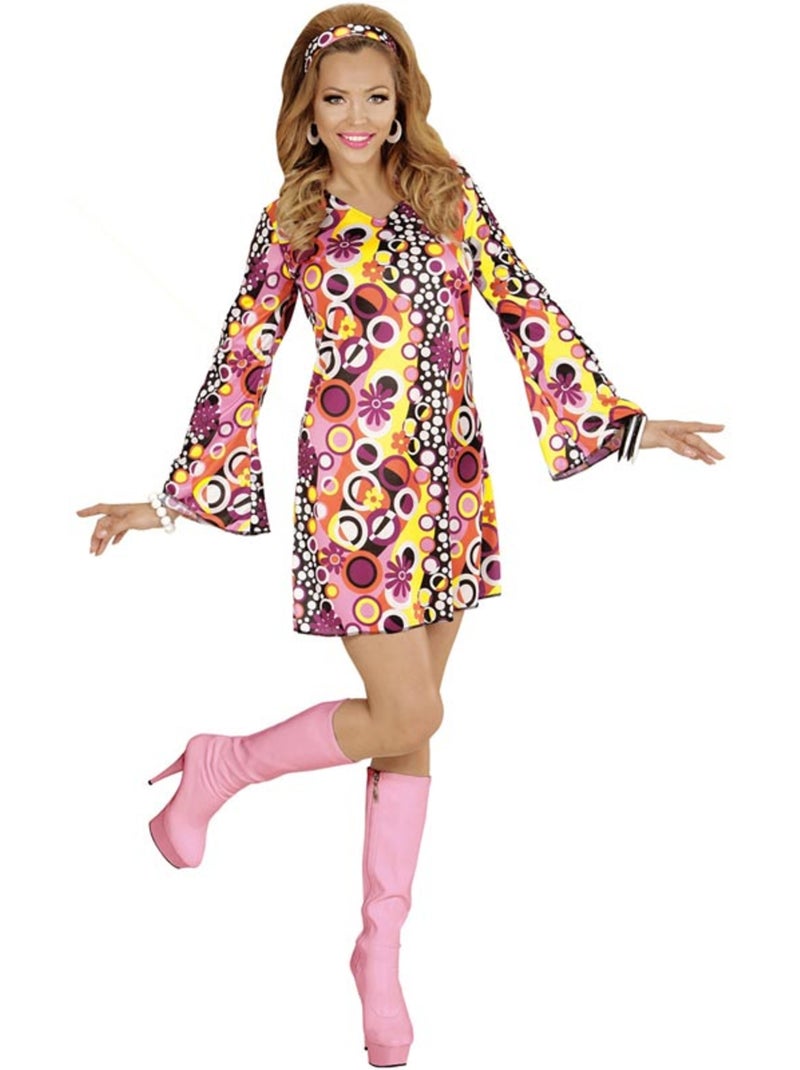 Disfraz de los años 70 Burbujas y Flores Multicolor - Kiabi