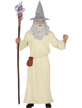 Disfraz de mago blanco con sombrero para hombre
