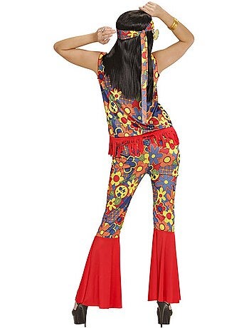 Disfraz de Mujer Hippie con cinta y medallón