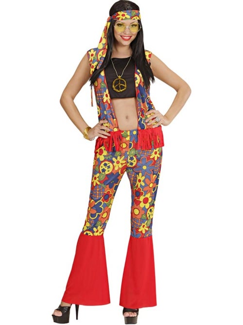 Disfraz de Mujer Hippie con cinta y medallón - Kiabi