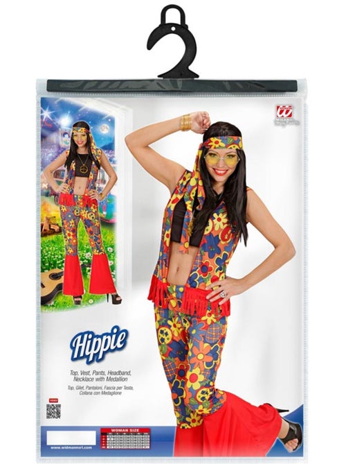 Disfraz de Mujer Hippie con cinta y medallón - Kiabi