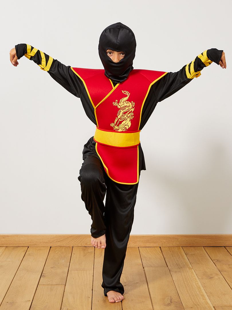 Disfraz de ninja negro/rojo - Kiabi