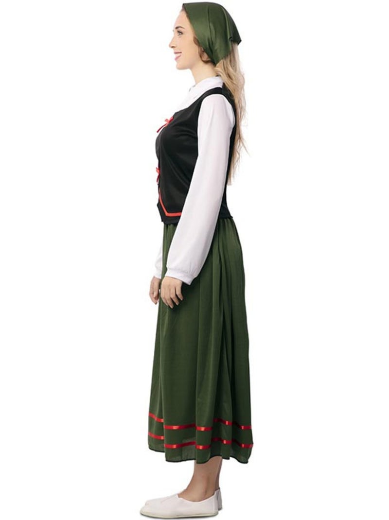 Disfraz de pastora con pañuelo para mujer Multicolor - Kiabi