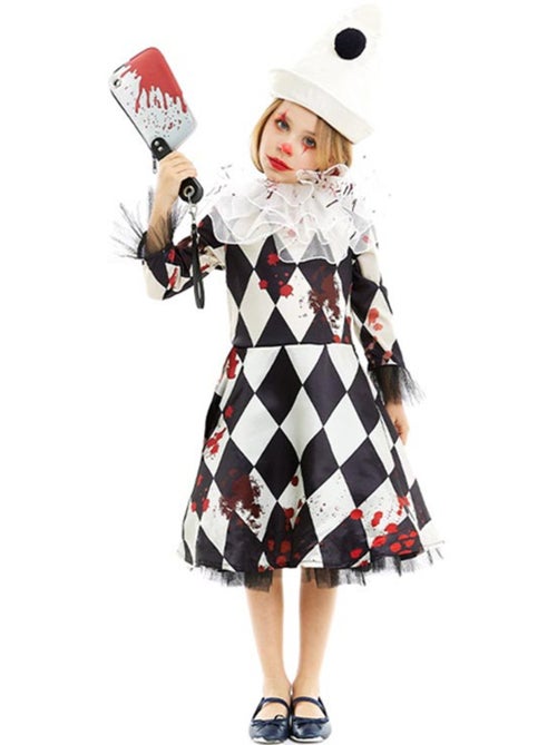 Disfraz de Payasa Pierrot Asesina con gorro - Kiabi
