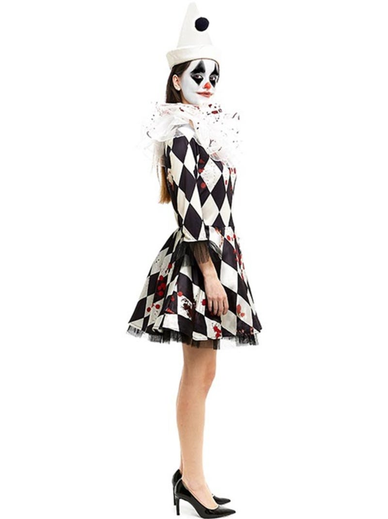 Disfraz de Payasa Pierrot asesino con gorro Multicolor - Kiabi