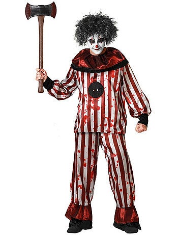 Disfraz de payaso a rayas para hombre
