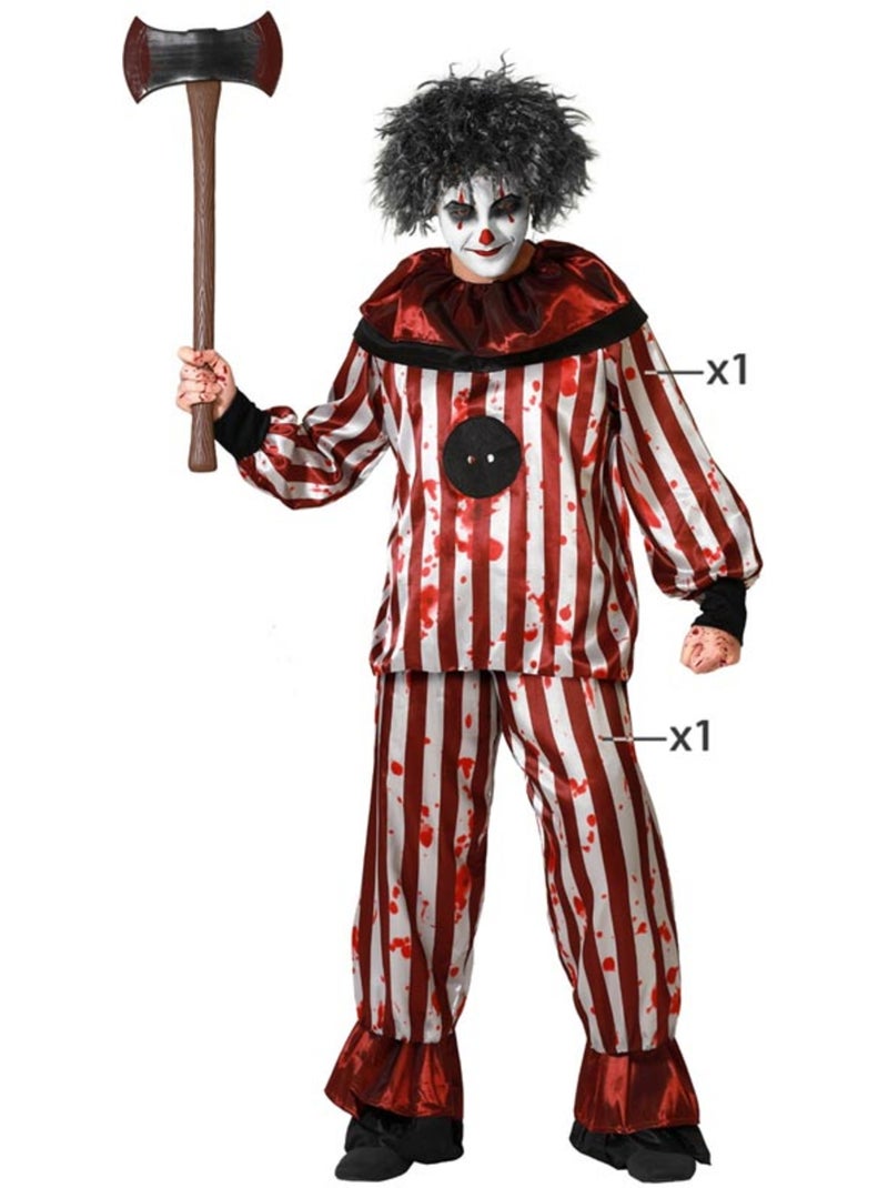Disfraz de payaso a rayas para hombre Multicolor - Kiabi