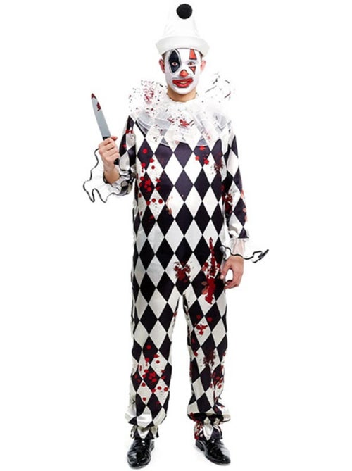 Disfraz de Payaso Pierrot Asesino con gorro - Kiabi