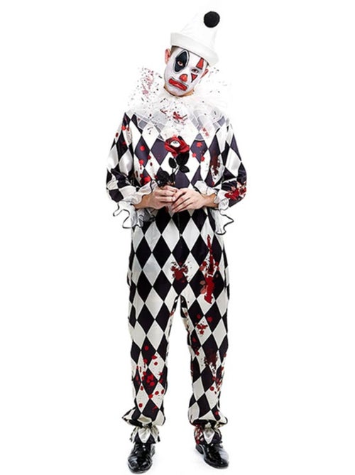 Disfraz de Payaso Pierrot Asesino con gorro - Kiabi