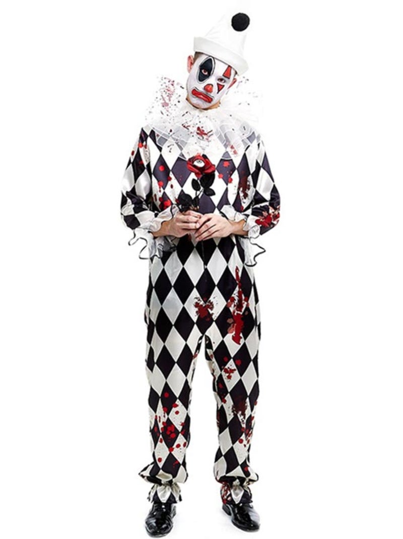 Disfraz de Payaso Pierrot Asesino con gorro Multicolor - Kiabi