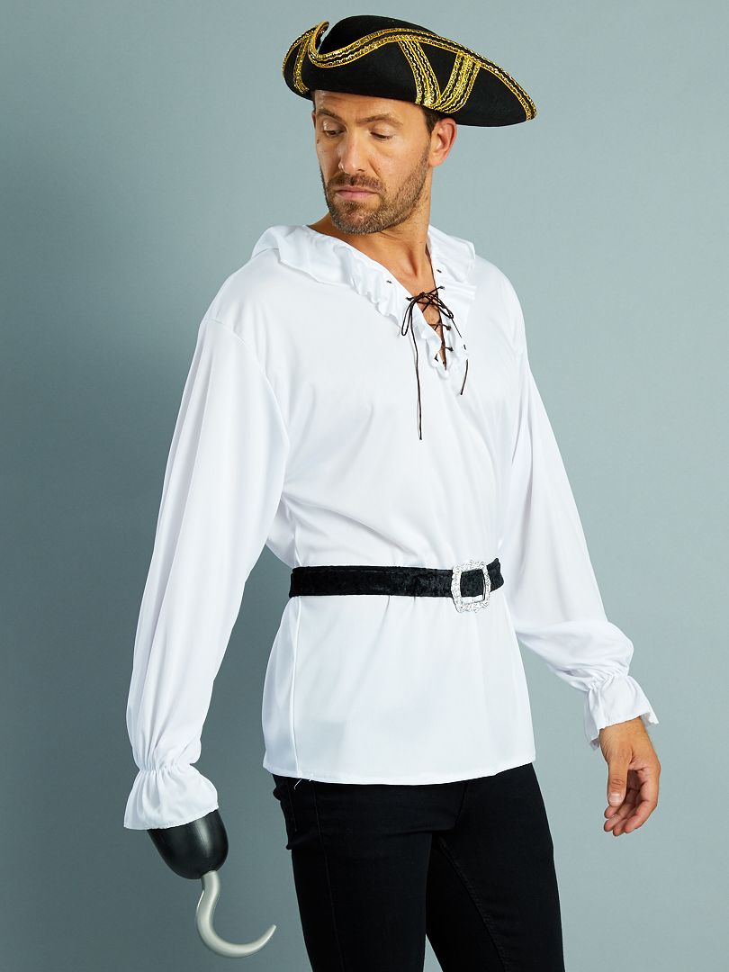 Disfraz de pirata con camisa + cinturón blanco - Kiabi