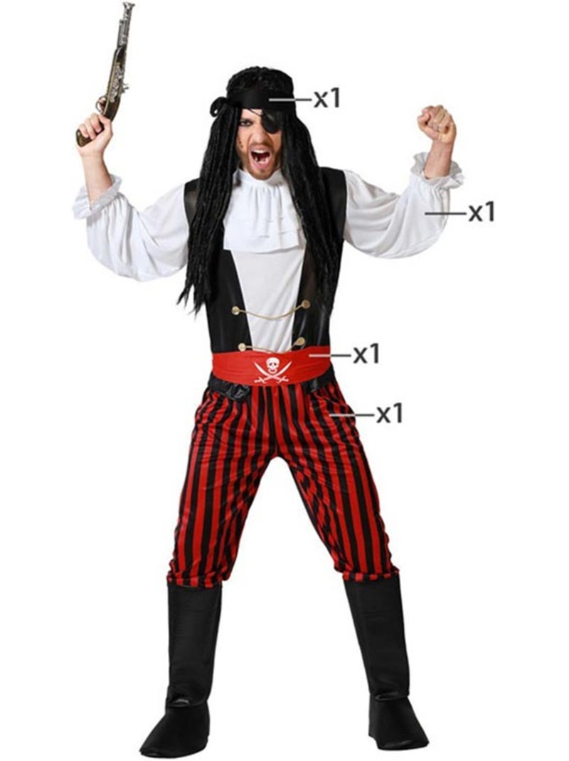 Disfraz de pirata rayas para hombre Multicolor - Kiabi