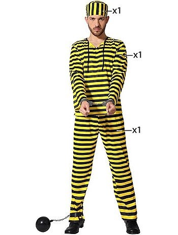 Disfraz de preso a rayas para hombre