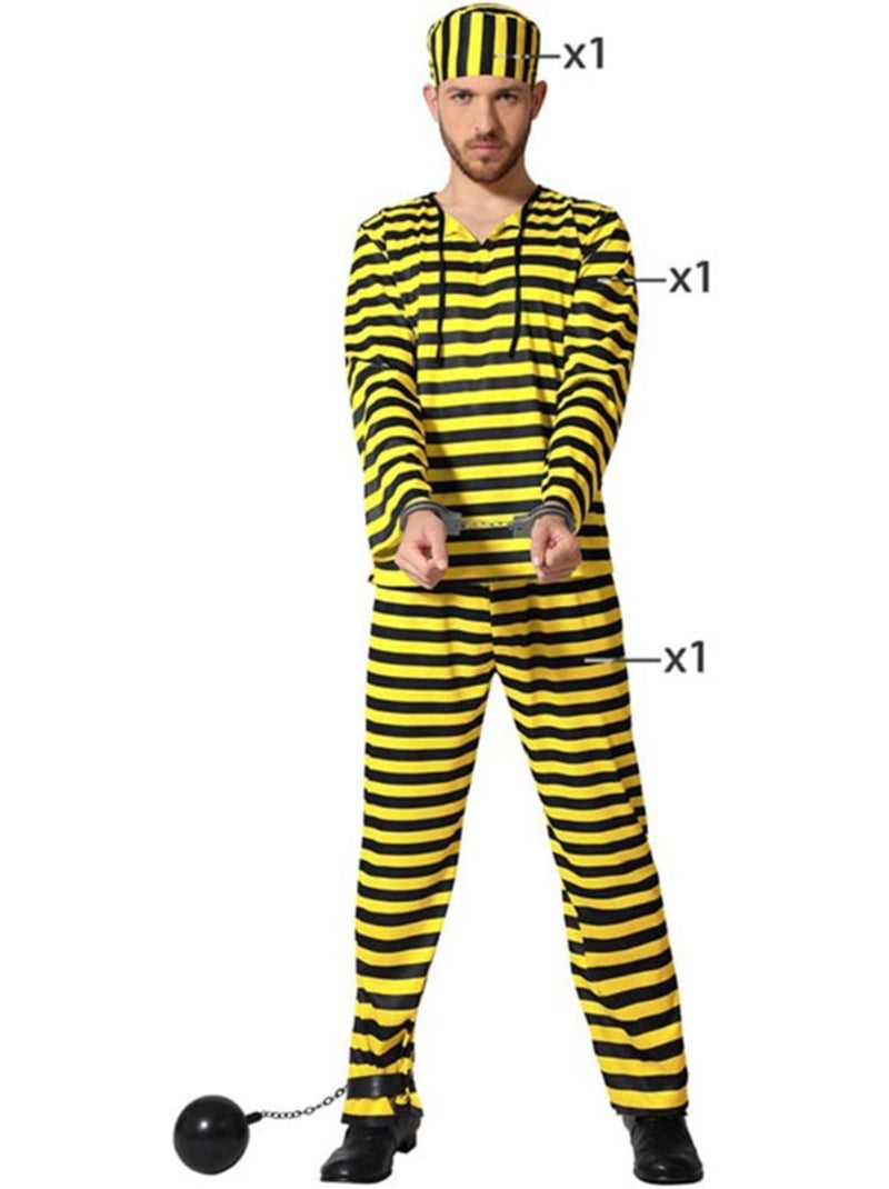 Disfraz de preso a rayas para hombre Multicolor - Kiabi