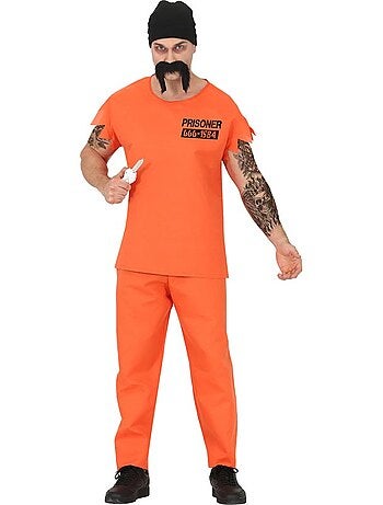 Disfraz de prisionero con gorro para hombre