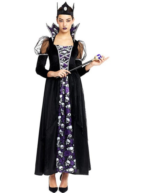 Disfraz de Reina Calavera oscura con corona - Kiabi
