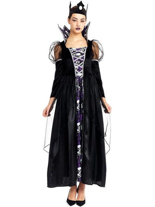 Disfraz de Reina Calavera oscura con corona - Kiabi