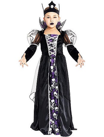 Disfraz de Reina Calavera oscura con corona