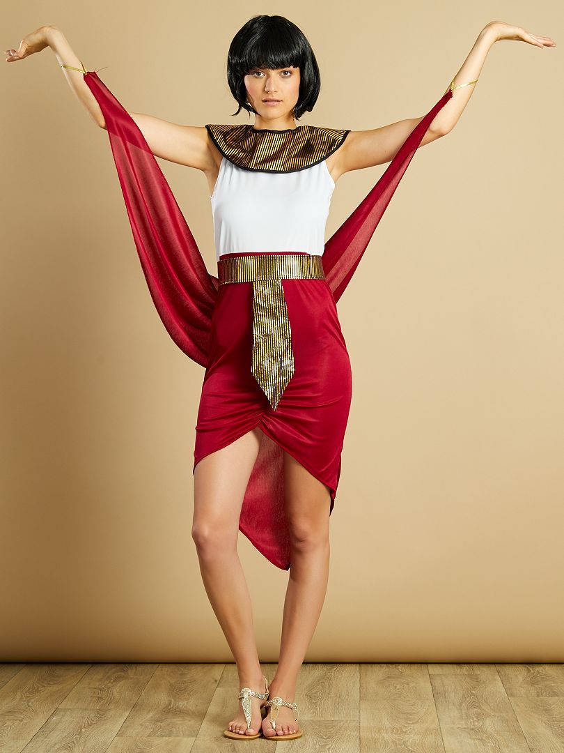 Disfraz de reina egipcia rojo/blanco - Kiabi