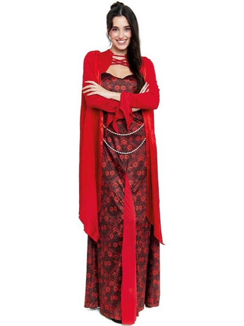 Disfraz de reina medieval estampado floral para mujer - Kiabi