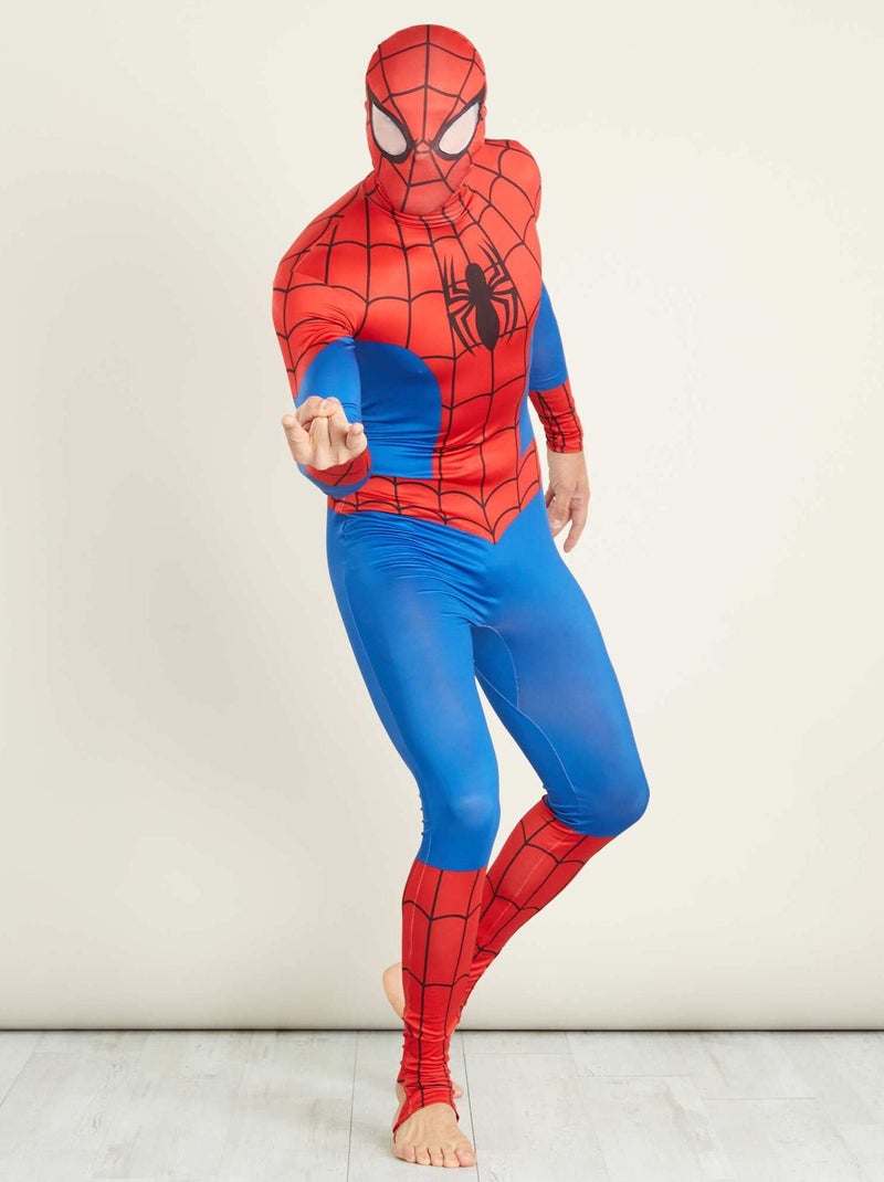 Disfraz de 'Spiderman' segunda piel con verdugo azul/rojo - Kiabi