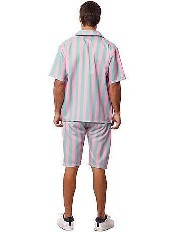 Disfraz de surfista a rayas para hombre