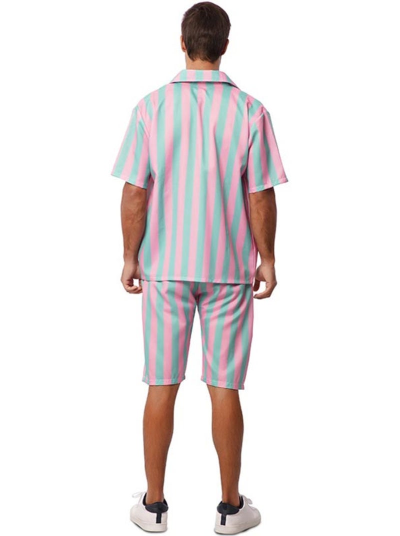 Disfraz de surfista a rayas para hombre Multicolor - Kiabi