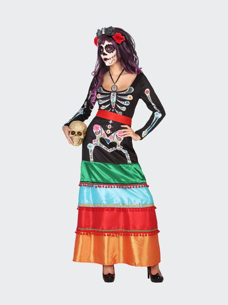 Disfraz de vestido de esqueleto multicolor - Kiabi