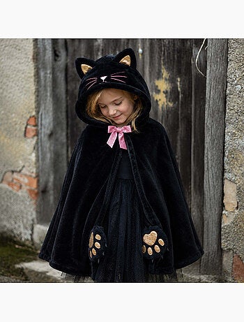 Disfraz infantil capa de gato en terciopelo | Great Pretenders