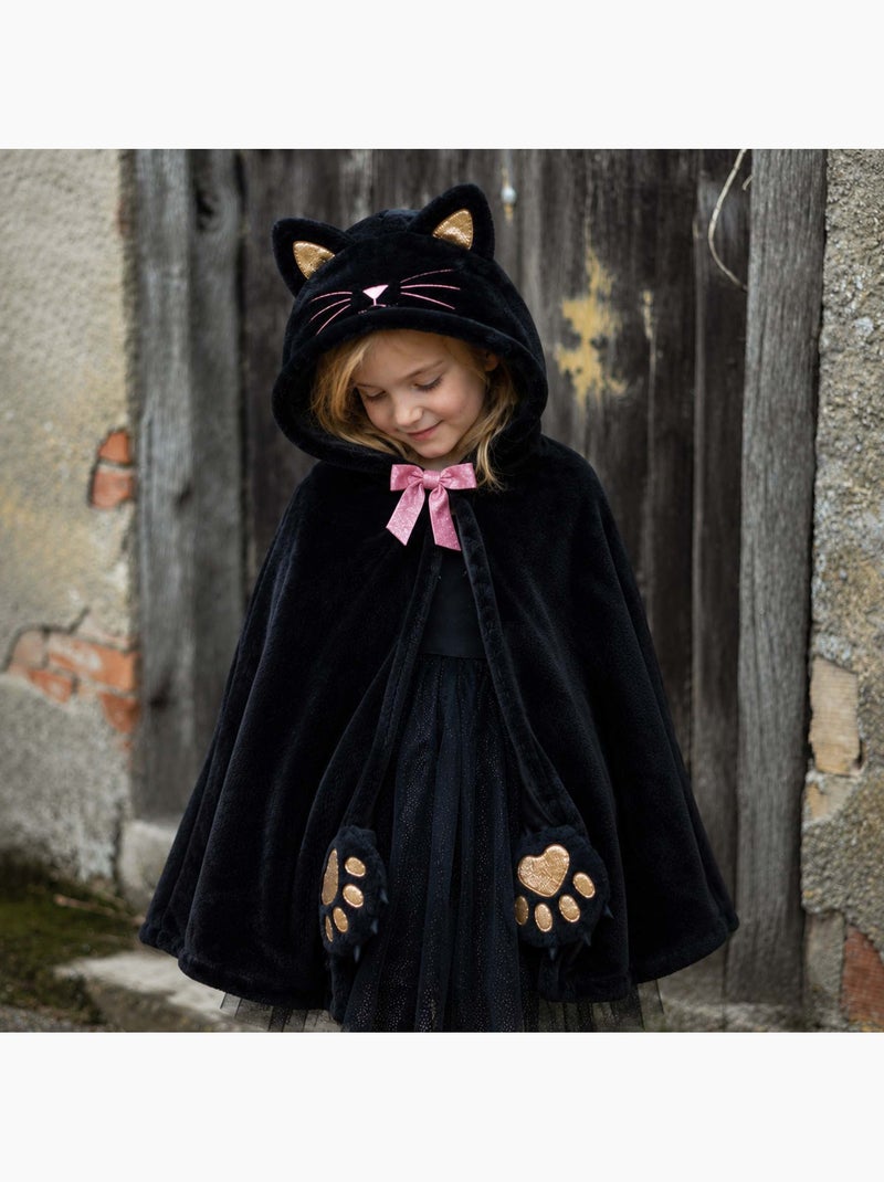 Disfraz infantil capa de gato en terciopelo | Great Pretenders Negro - Kiabi